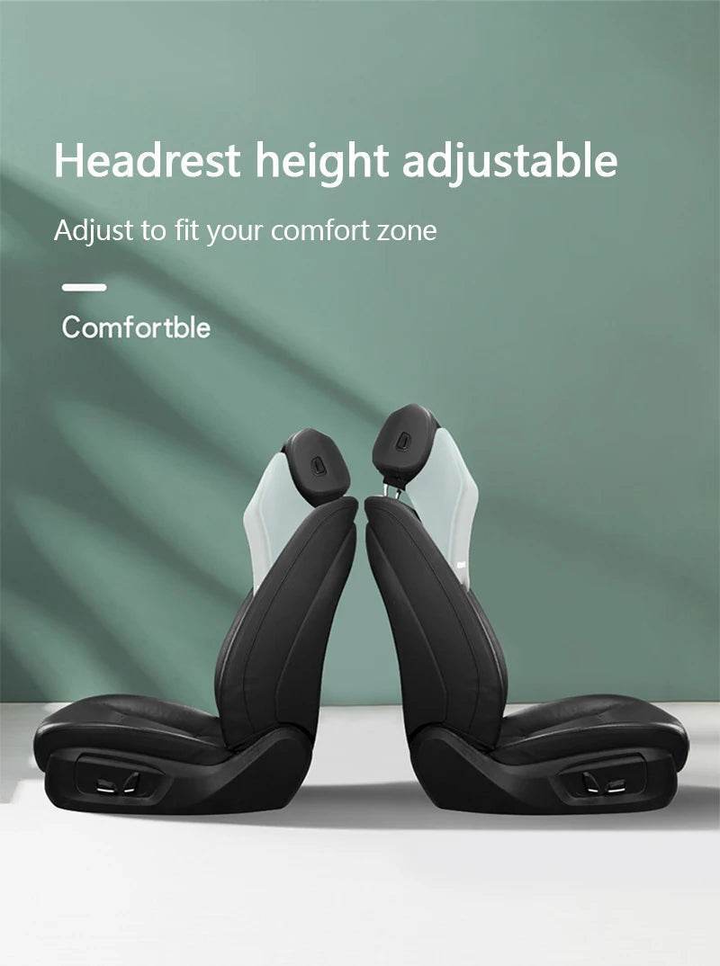 Ergonomic Car Lumbar & Neck Support Pillow Set – Memory Foam Cushion for Back & Headrest - Black Set