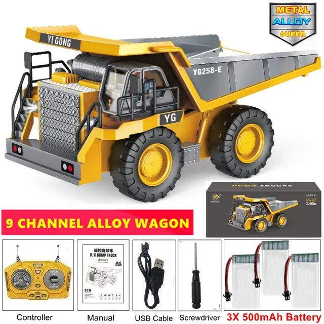 4WD RC Excavator & Dump Truck – Remote Control Construction Vehicles - Dump 1Battery