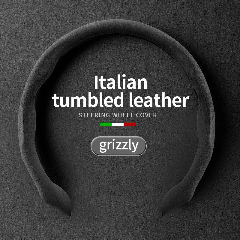 Suede Anti-Slip Ultra-Thin Steering Wheel Cover - Dark Grey