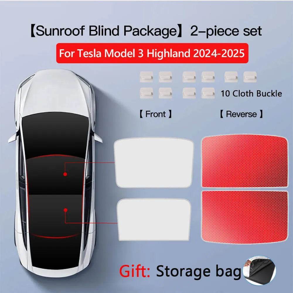 Tesla Model 3/Y Sunroof Sunshade (2020–2025) - Windshield M3 MY