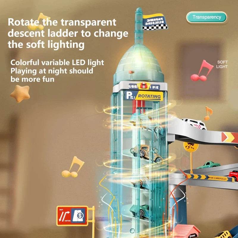 Kids Racing Track Lion Theme - With Toy Diecast Cars -