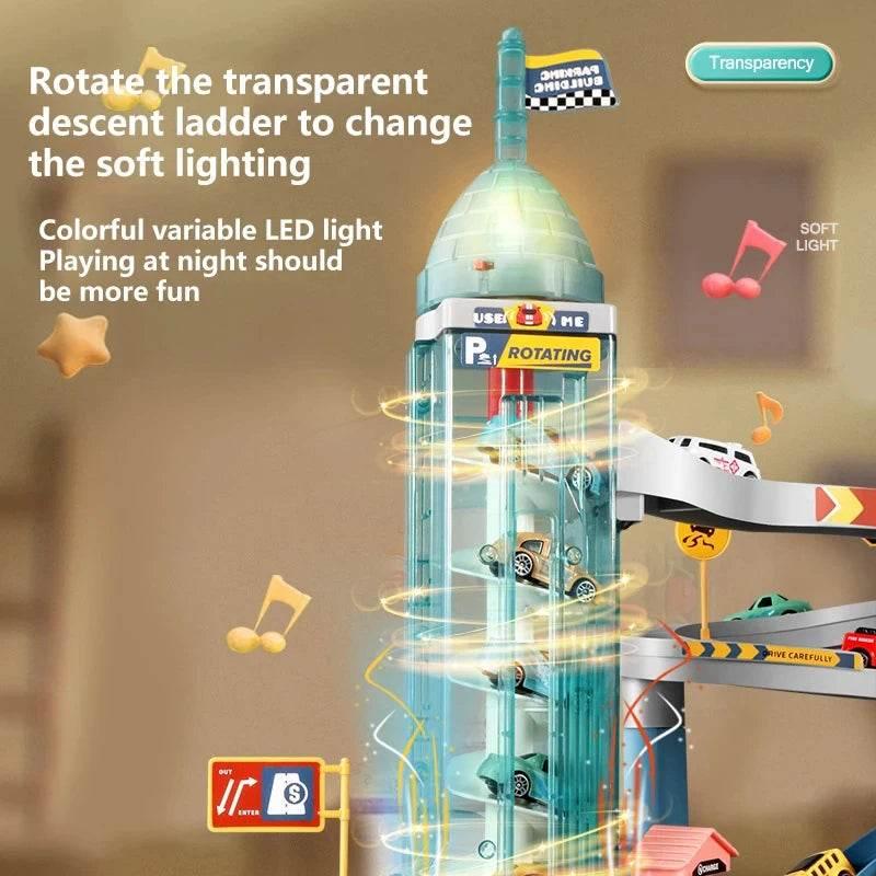 Kids Racing Track Lion Theme - With Toy Diecast Cars -