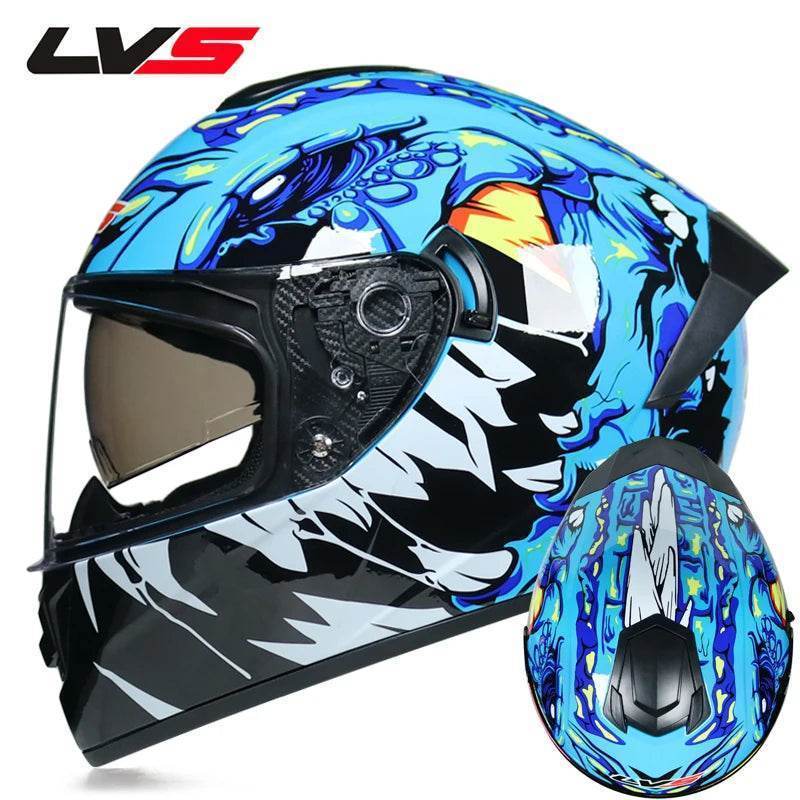Double Visor Racing & Sports Motorbike Helmet - 17 / M