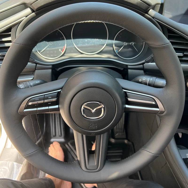 Mazda DIY Custom Steering Wheel Braid Cover - Yellow Thread