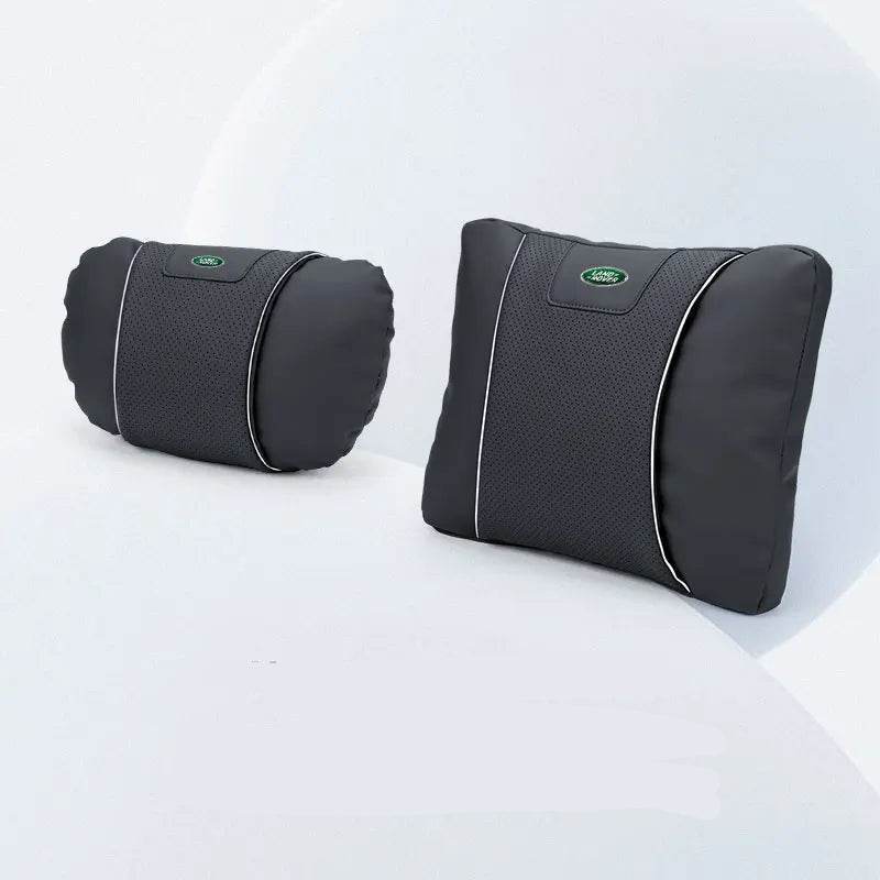 Land Rover Leather Car Neck Pillow & Lumbar Support - set black