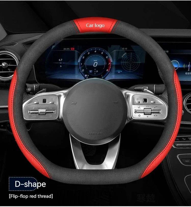 Changan Leather Steering Wheel Cover - D Style 2 black
