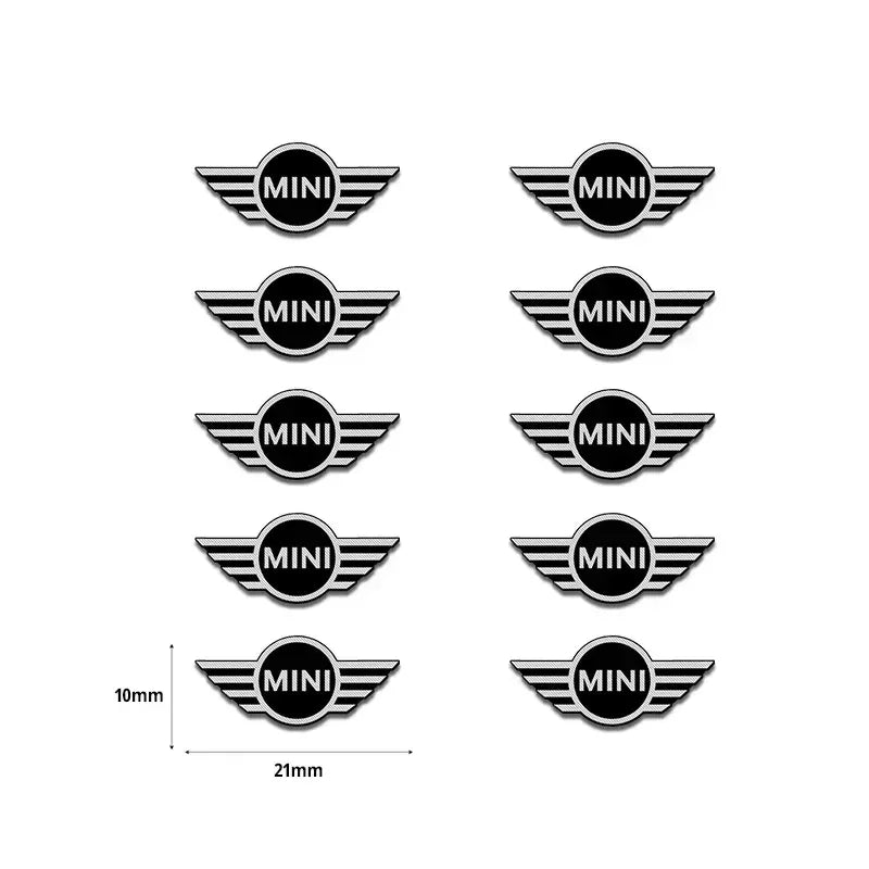 MINI Cooper Aluminum Car Decorative Stickers 5/10Pcs R56 F56 JCW - 10pcs