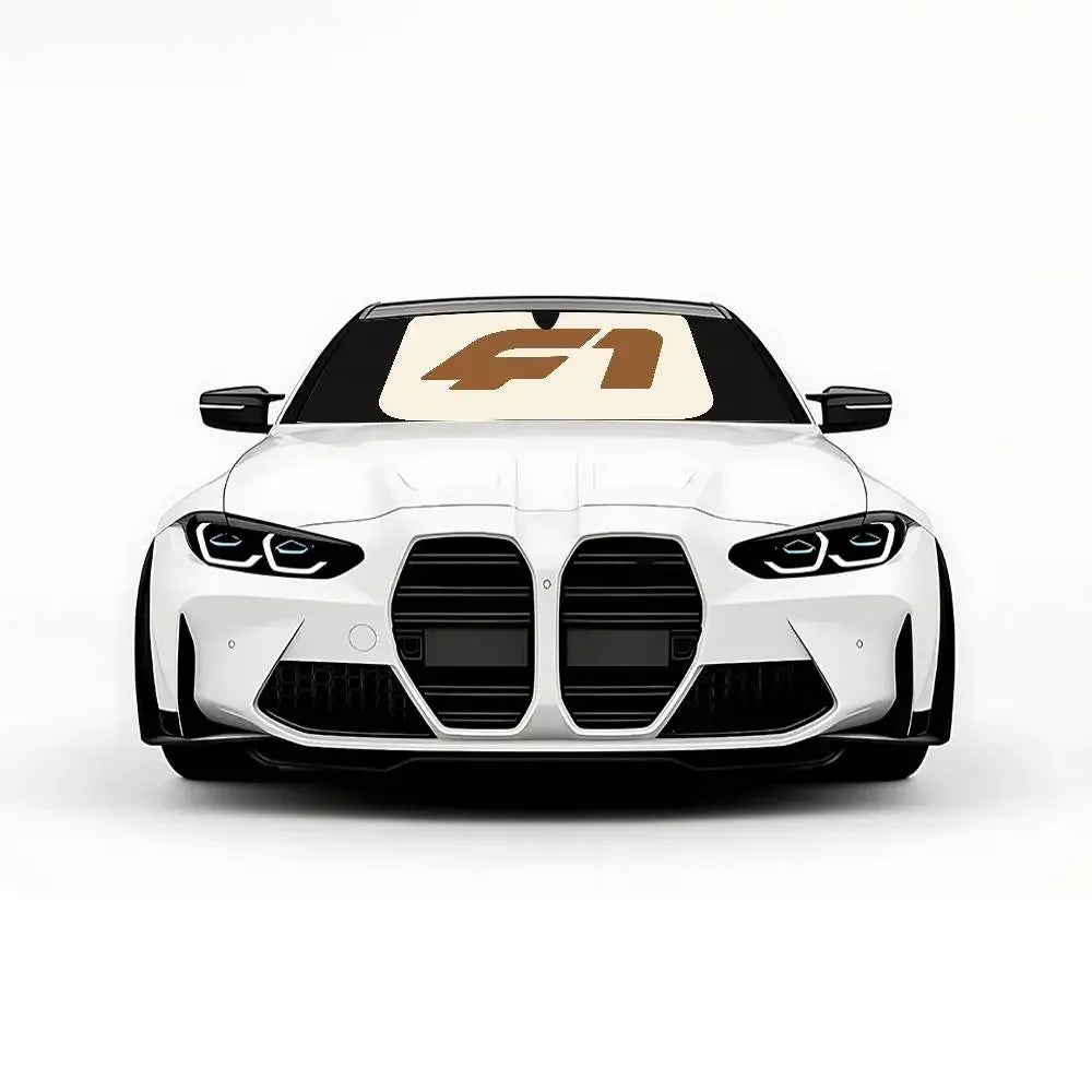 F1 Racing Pattern Universal Car Windshield Sunshade Folding Visor - J