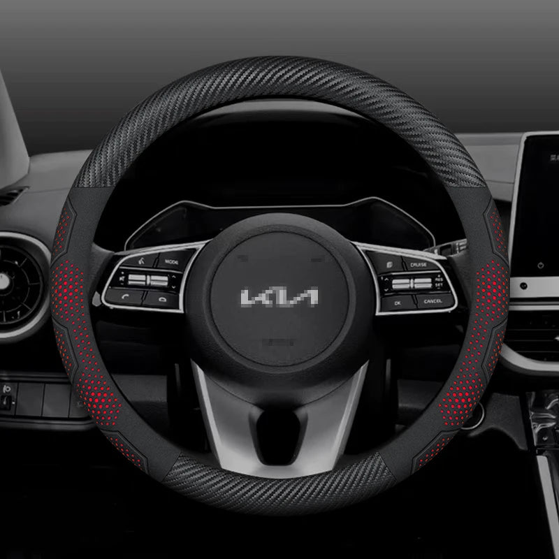 Kia Carbon Fiber Suede Steering Wheel Cover