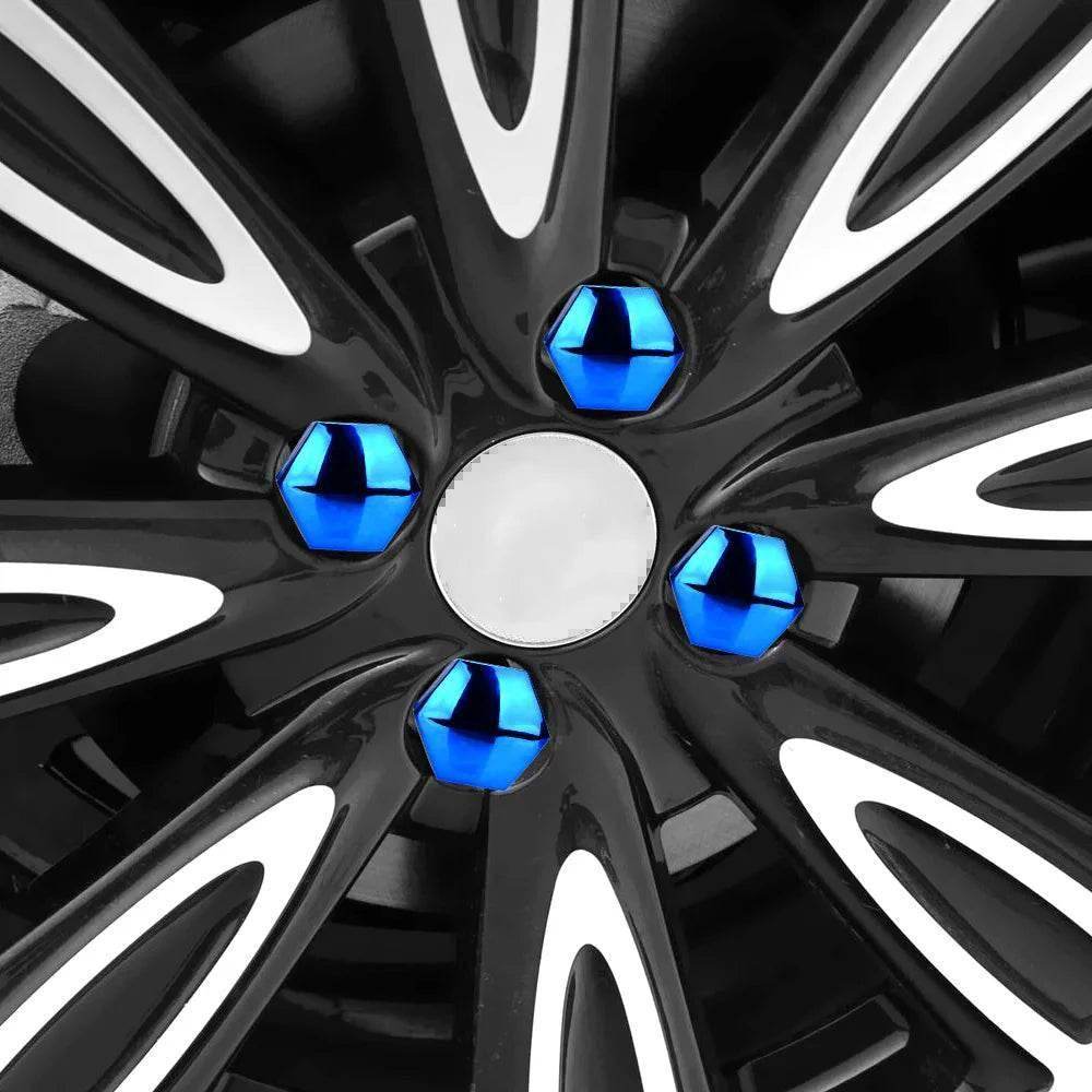 Car Wheel Nut Caps Protection Covers - 17mmBlack