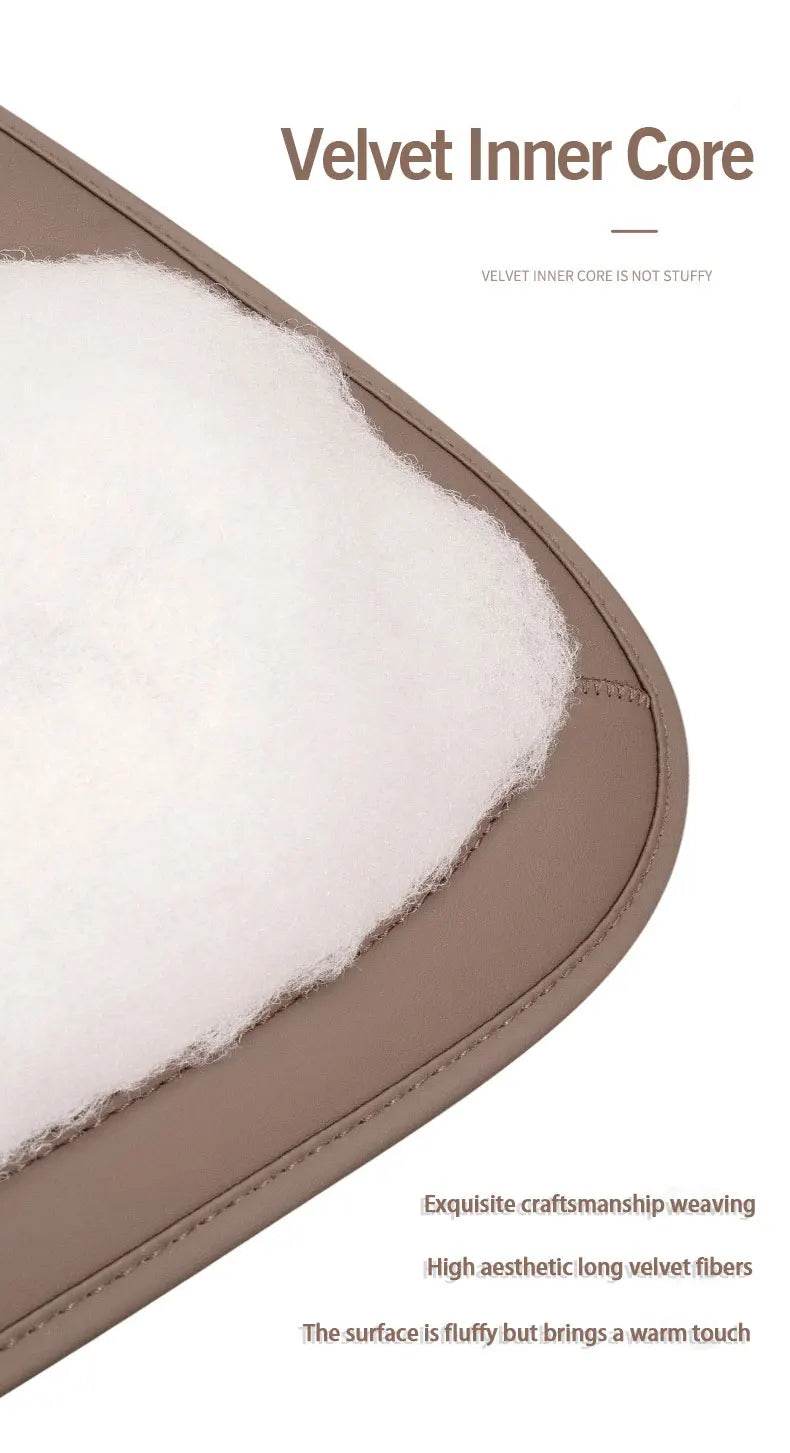 Car Seat Cushion – Leather, Waist Support, Four Seasons Protector - 1PC Brown Seat