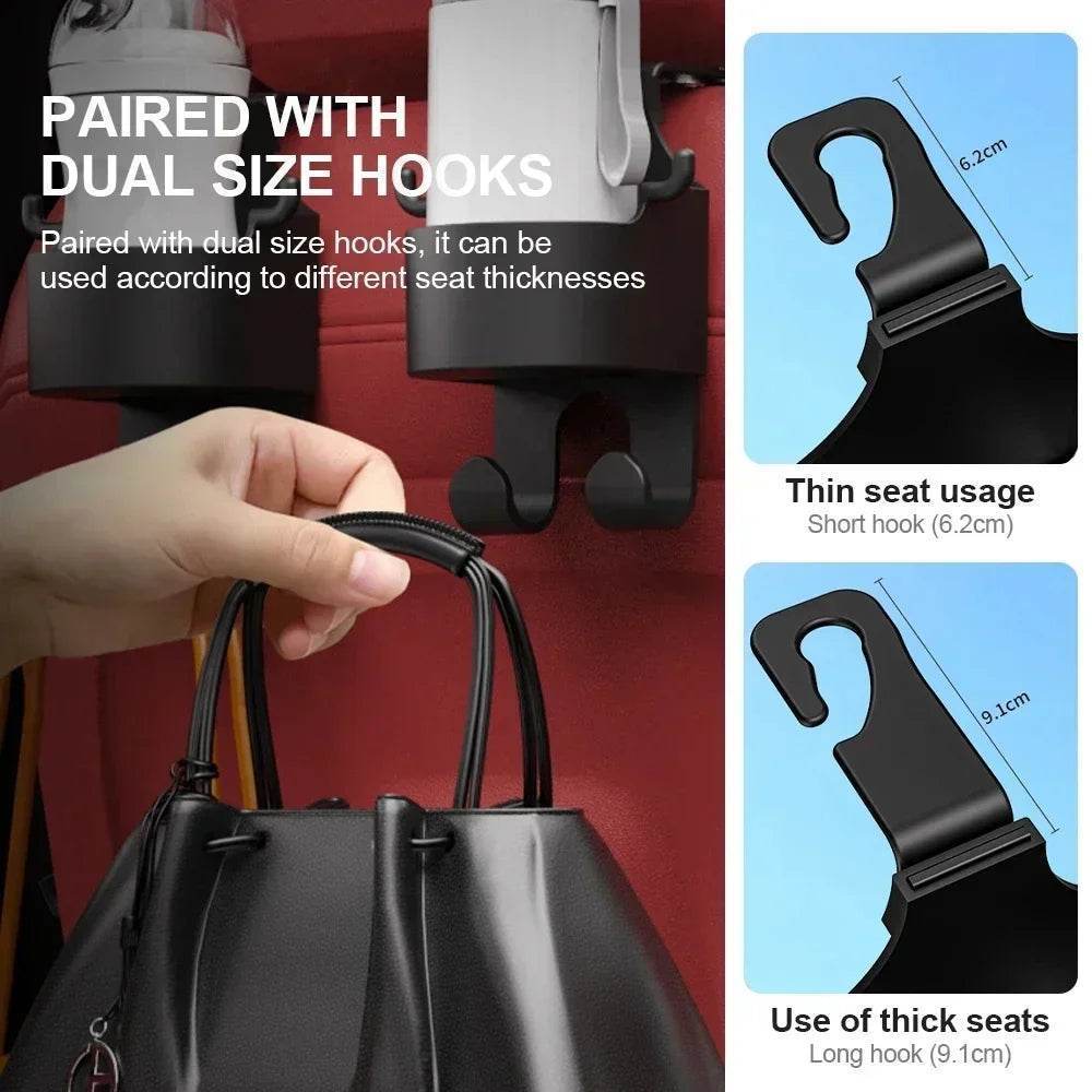2 Pcs Rear Headrest Cup Holder Bracket for Bags, Drinks, Mobile Phone -