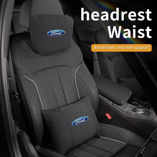 Ford Ventilated Neck Pillow & Lumbar Cushion - Headrest Brown