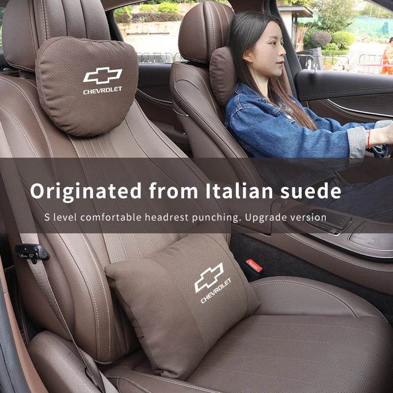 Chevrolet Neck Pillow & Lumbar Cushion - Brown Neck Pillow