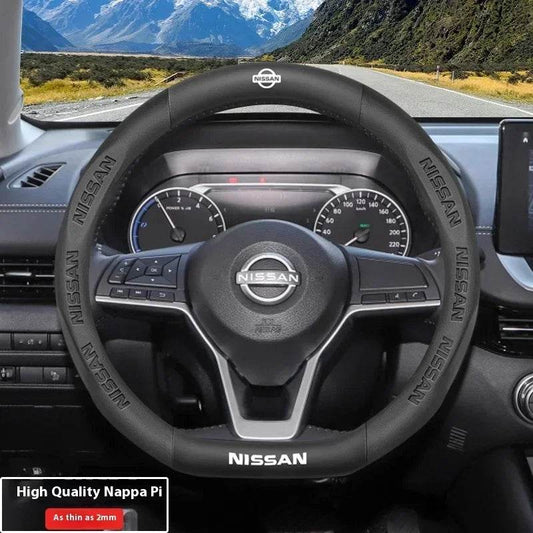 Nissan Carbon Fiber Steering Wheel Cover - D Style B black