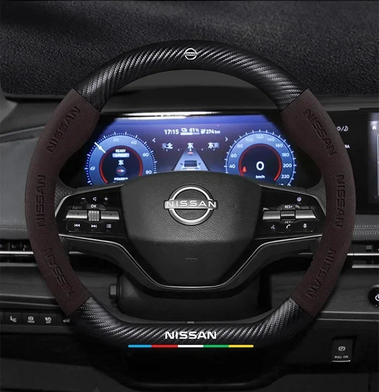 Nissan Carbon Fiber Suede Steering Wheel Cover