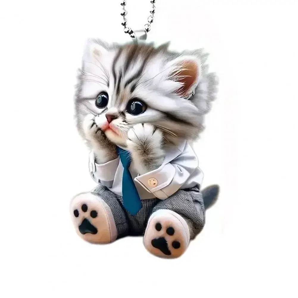 Cat Car Pendant – 2D Rearview Mirror Hanging Ornament