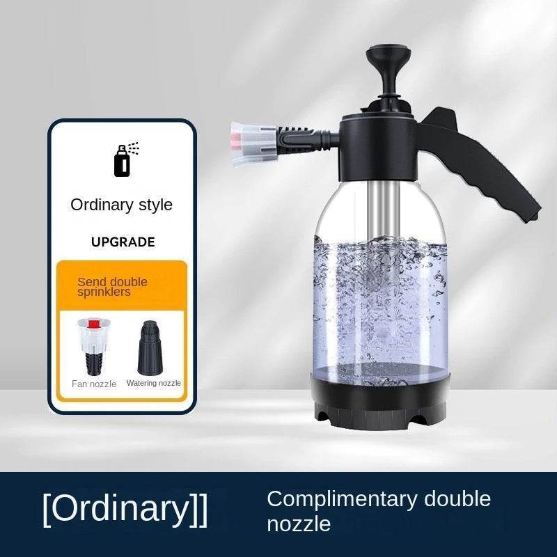 2L Hand Pump Foam Sprayer – Manual Snow Foam Cannon with 3 Nozzles - Black