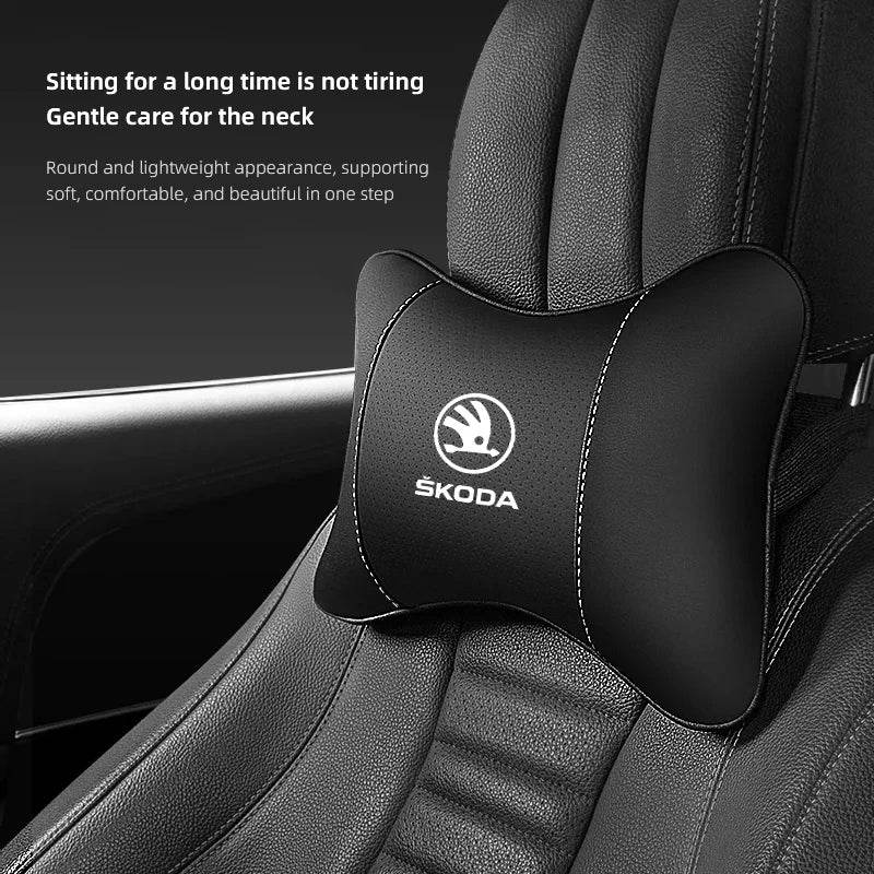 Car Seat Neck Pillow for Skoda – Compatible with Octavia, Superb, Rapid, Kodiaq, Karoq, Fabia, Kamiq & More -