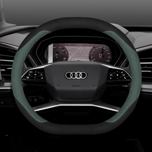 Leather Car Steering Wheel Cover for New Audi A3 8y Q7 q5 A5 B10 A1 rs3 s3 Sq5 Q8 Q4 Q3 A6 Etron 2025 Interior Accessories