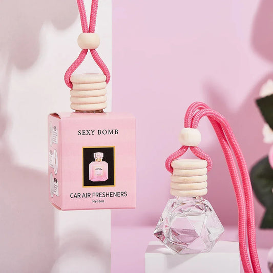 Pink Hanging Car Air Freshener Perfume Pendant - Oilimpia