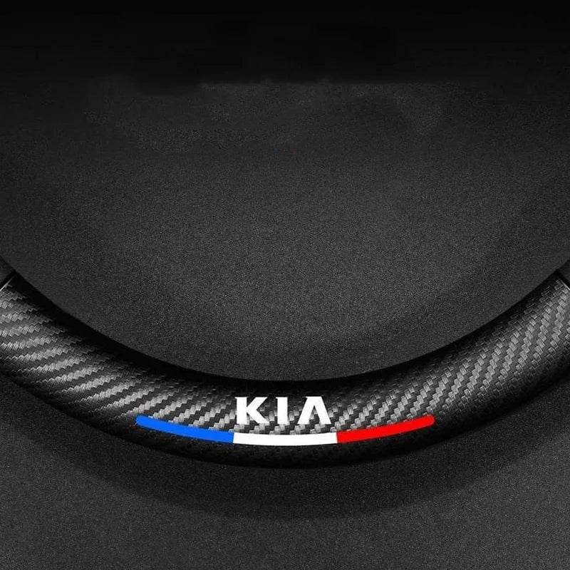 Kia Leather Steering Wheel Cover - black D-shape
