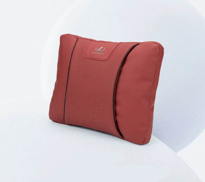 Lexus Car Neck Pillow & Lumbar Support - lumbar red