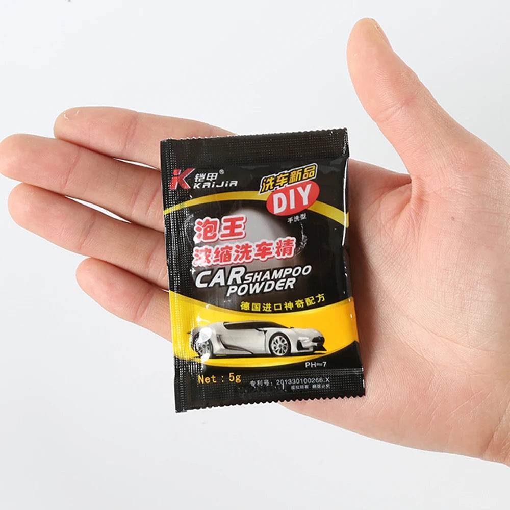 Car Wash Shampoo Powder – Universal Car Cleaning Soap for Body, Glass & Wheels - 10 bags