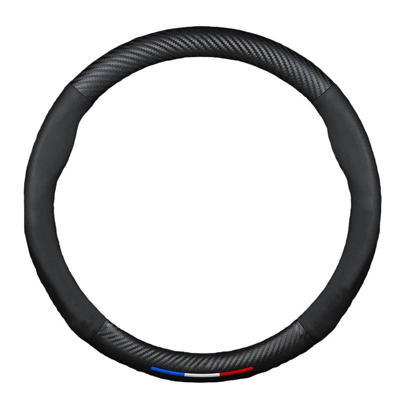 Mazda Carbon Fiber & Leather Steering Wheel Cover - Black