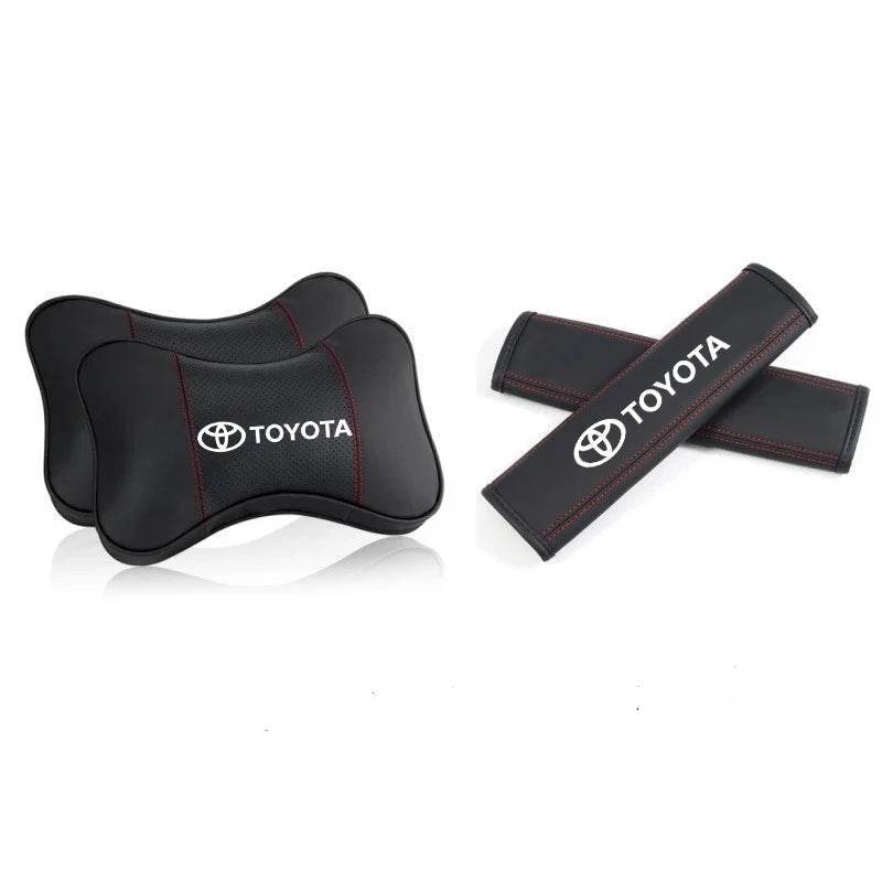Toyota Neck Pillow and Seat Belt Shoulder Pads - Camry Auris Corolla Yaris Aygo RAV4 Prius Hilux Avensis Land Cruiser - 2Pcs-For Toyota 1