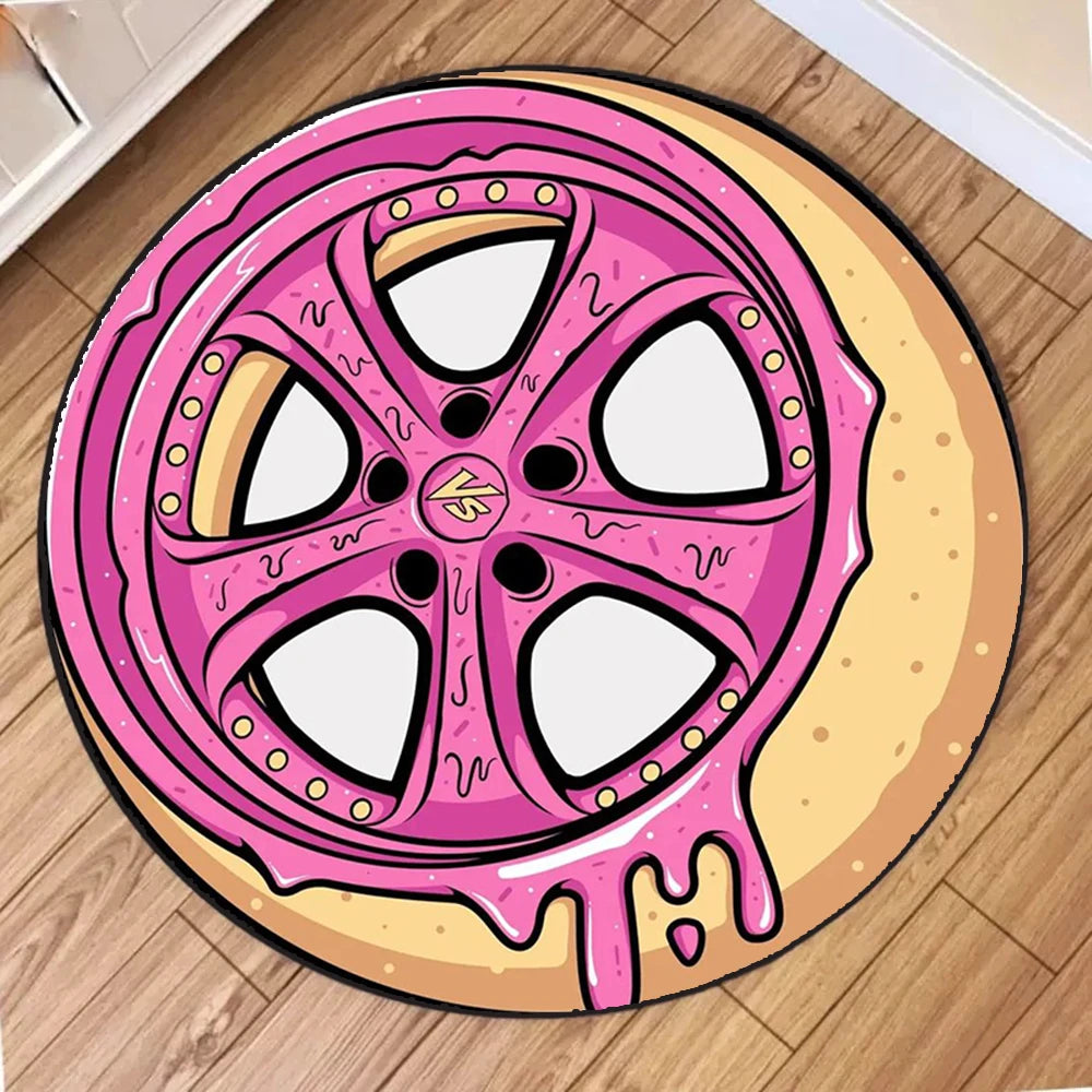 Strawberry Vanilla Donut Rug – Carpet for Living Room, Bedroom