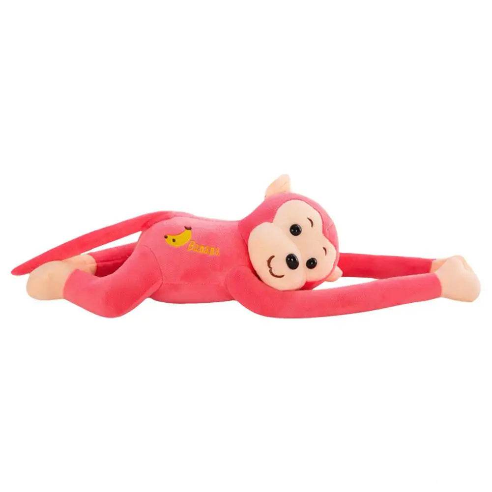 Long Arm Gibbon Monkey Plush Car Pendant – Hanging Stuffed Animal Accessory with Quick Release - A