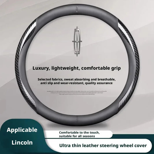 Lincoln Carbon Fiber Leather Steering Wheel Cover