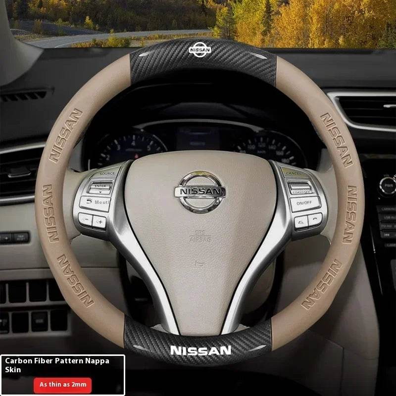 Nissan Carbon Fiber Steering Wheel Cover - O Style A beige
