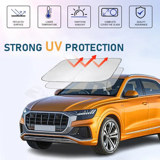 Audi Q8 Windshield Sun Shade 2018-2026 Custom Fit UV Protection -