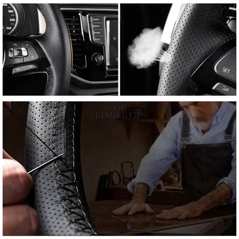 DIY Black Faux Leather Car Steering Wheel Cover For Mazda 3 Onxeira CX4 Atenza CX5 CX30 Interior Accessories Comfortable