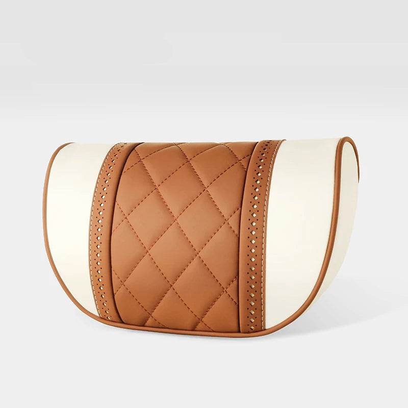 Mercedes-Benz AMG Leather Neck Pillow & Lumbar Support - Beige brown Neck Pillow