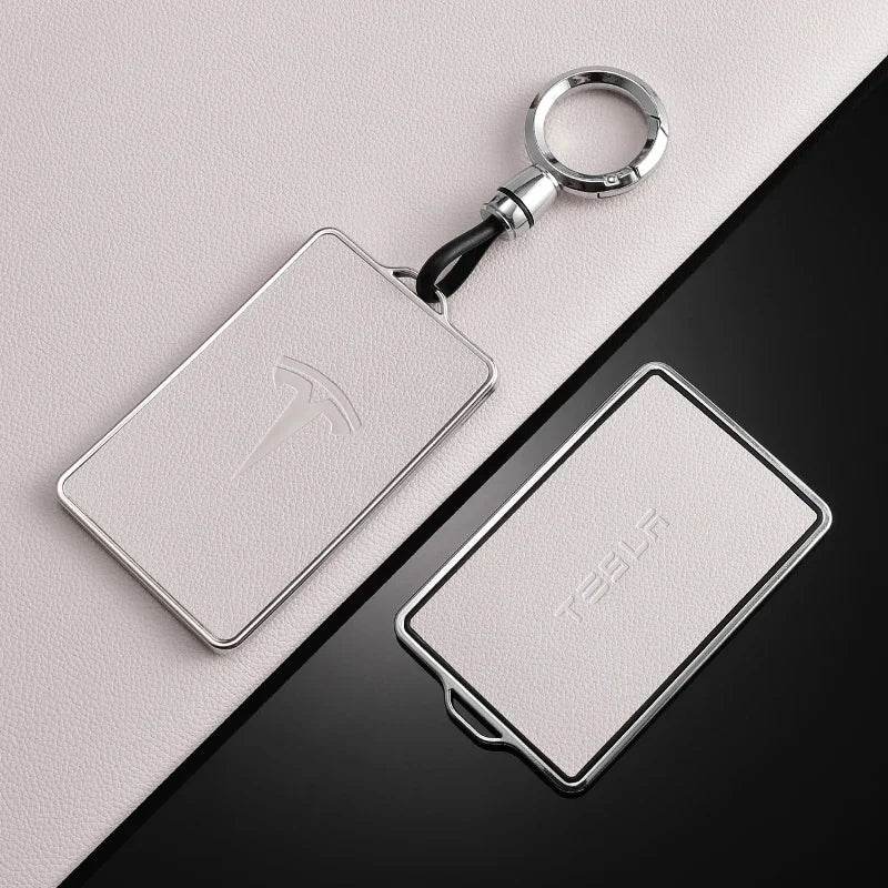 Tesla Key Case – NFC Shell Cover & Protector for Model 3, S, X, Y - B-white keychain