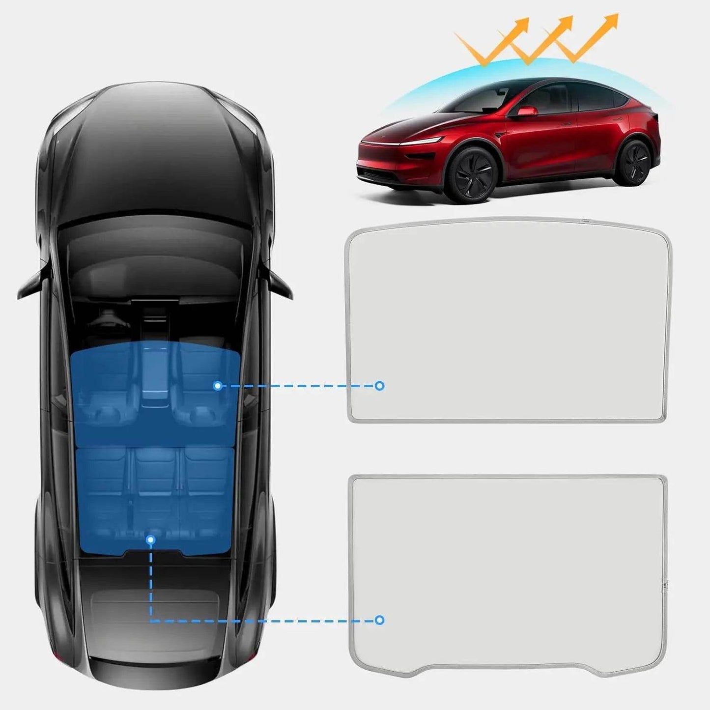 Tesla Model 3/Y Sunroof Sunshade (2020–2025) - Windshield M3 MY