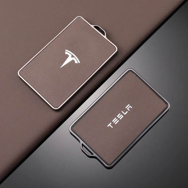 Tesla Key Case – NFC Shell Cover & Protector for Model 3, S, X, Y - B- brown