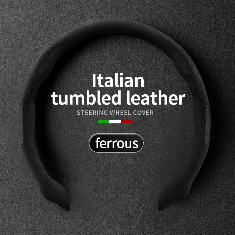 Suede Anti-Slip Ultra-Thin Steering Wheel Cover - Black