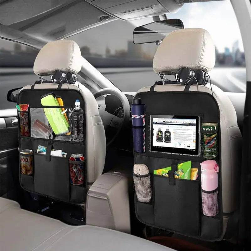 Car Backseat Organizer with Clear Touch Screen Tablet Holder - Side storage 1PC