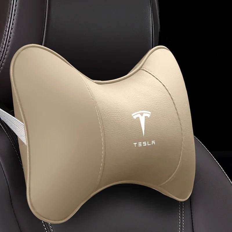 Tesla Car Neck Pillow - Beige