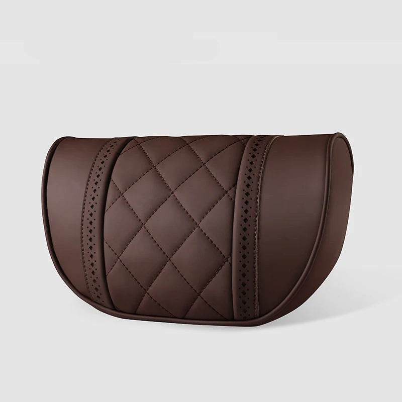 Mercedes-Benz AMG Leather Neck Pillow & Lumbar Support - Coffee Neck Pillow