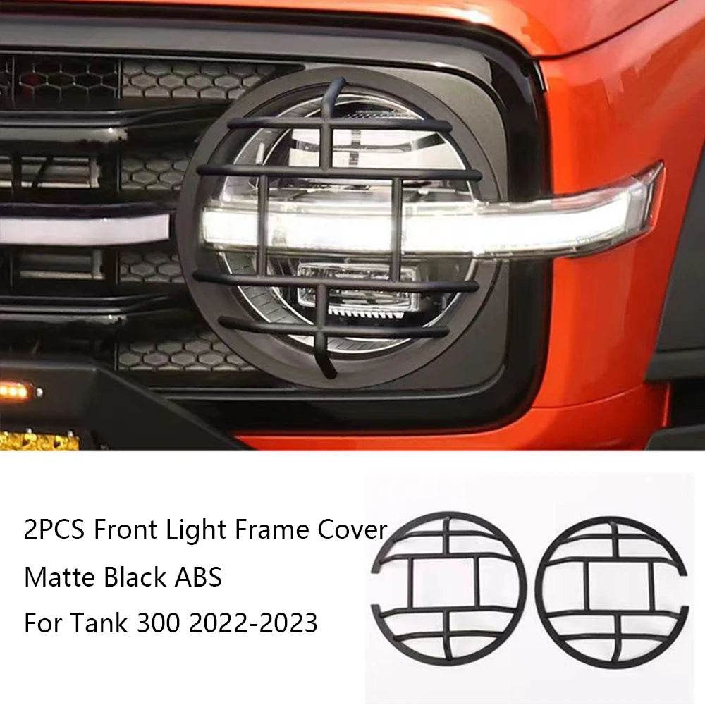 Great Wall Tank 300 Front & Tail Light Cover - Front Matte Black
