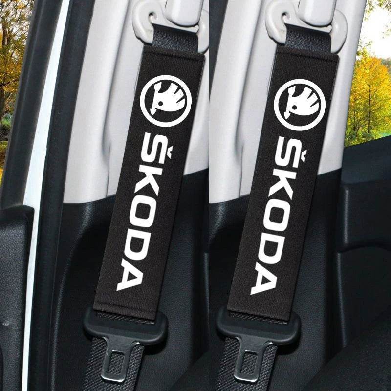 Skoda Neck Pillow and Seat Belt Pad - Seat Belt Cover-2pc