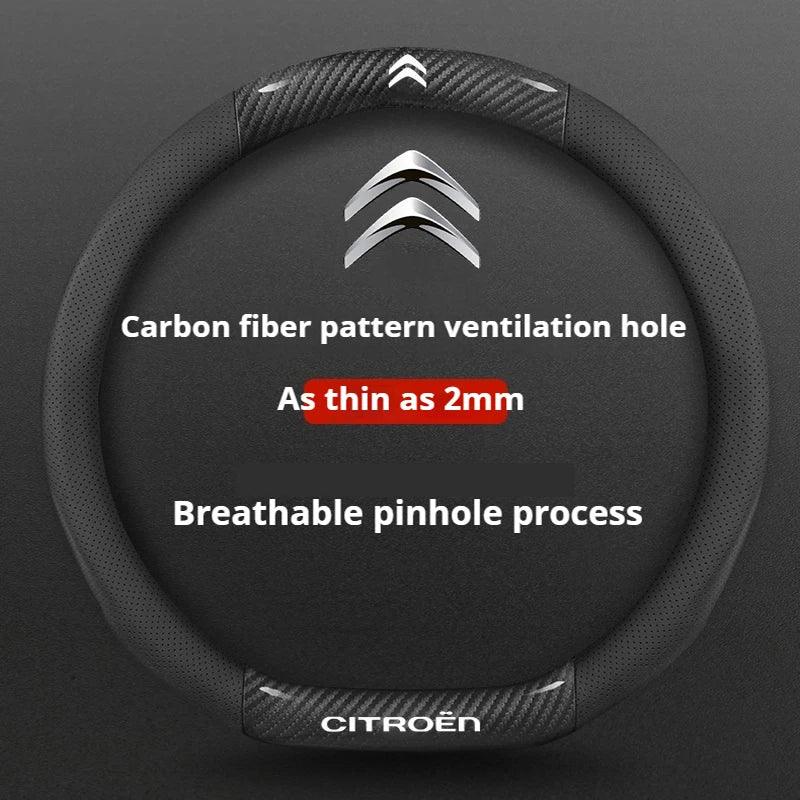 Citroen Leather Steering Wheel Cover - Type D Black C