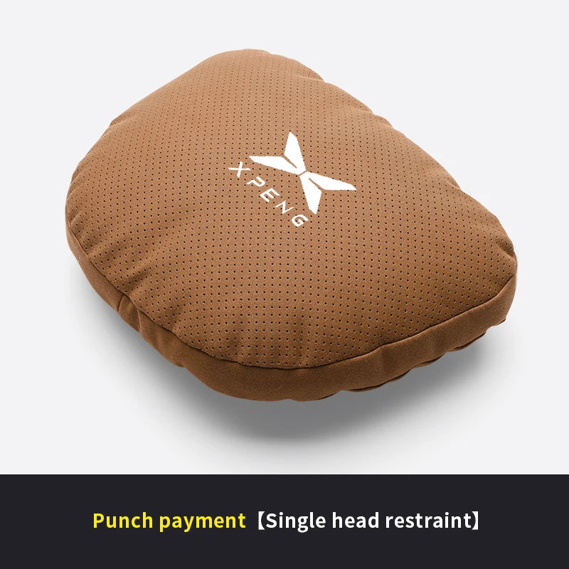XPeng Neck Pillow and Lumbar Cushion - Cognac Headrest