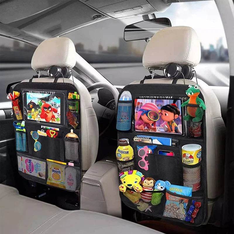 Car Backseat Organizer with Clear Touch Screen Tablet Holder - Side storage 1PC