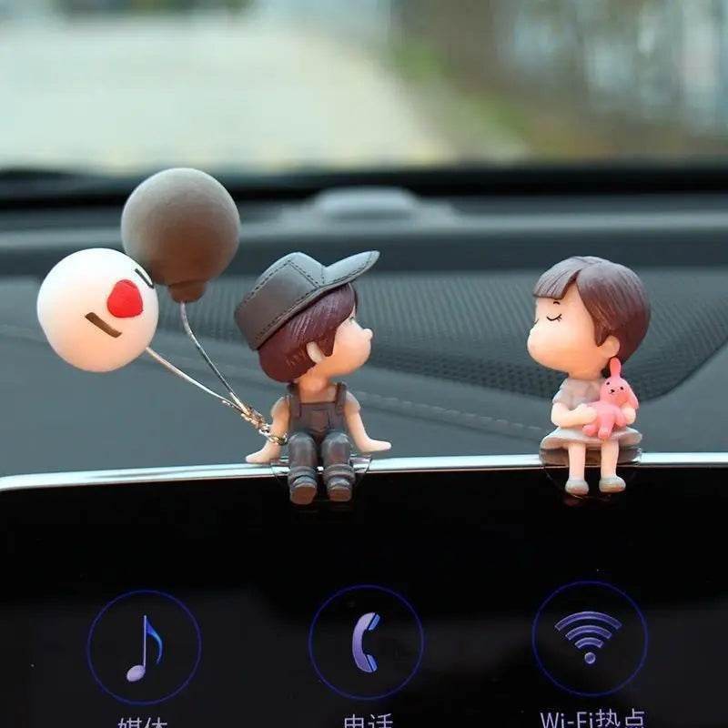 Cute Couples Car Decoration - Gray boy balloon